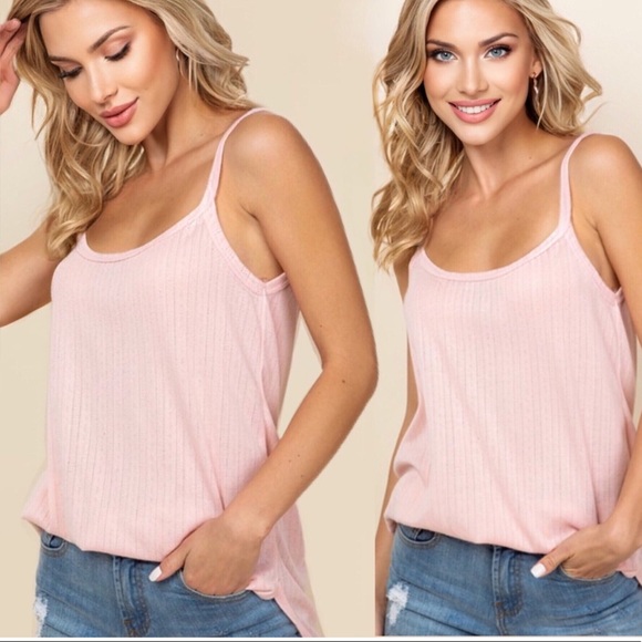 SOFT PINK TULIP SPLIT SIDE HEM TANK TOP - Picture 3 of 6